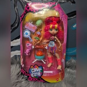 Cave Club Doll Emberly with BBQ Adventure Playset
